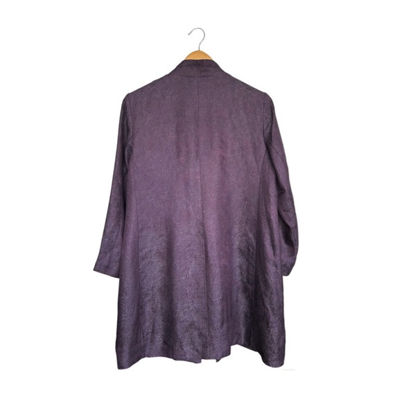 Eileen Fisher Gypsum Jacquard Long Stand Collar Jacket - Picture 8 of 11